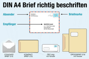 A4 Brief Beschriften Adressieren Umschlag Absender Empfaenger Rueckseite Porto