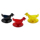 3er Set Eierbecher "Huhn" mit Glitzer schwarz,...