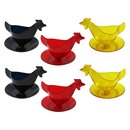 6er Set Eierbecher "Huhn" mit Glitzer schwarz,...