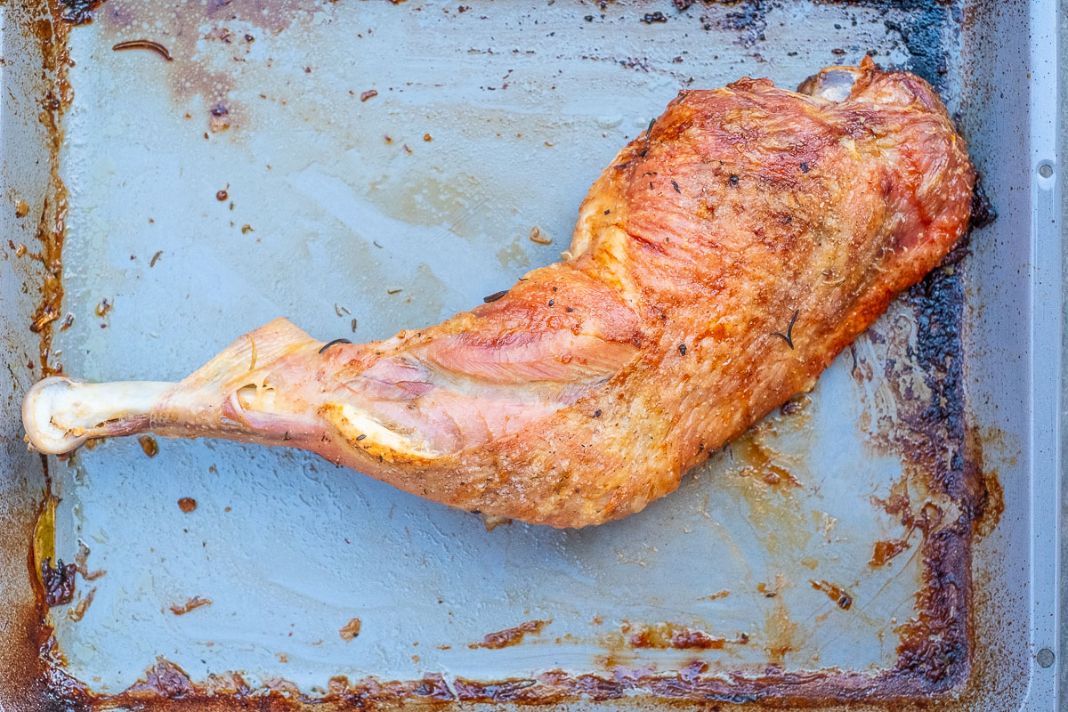 Putenschenkel gebraten