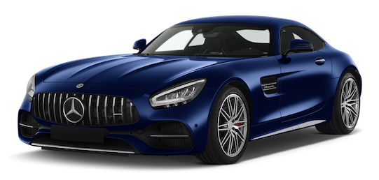 Mercedes AMG GT in Dunkelblau Frontansicht