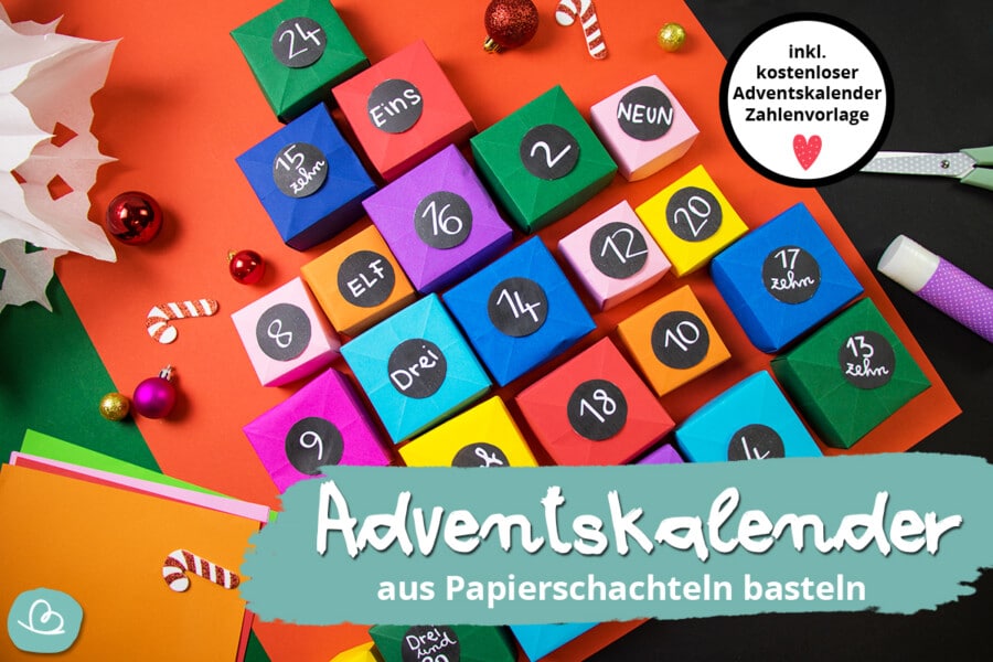 Adventskalender aus Papierschachteln basteln