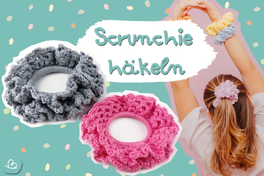 Scrunchie häkeln-kostenlose Anleitung für ein Haargummi