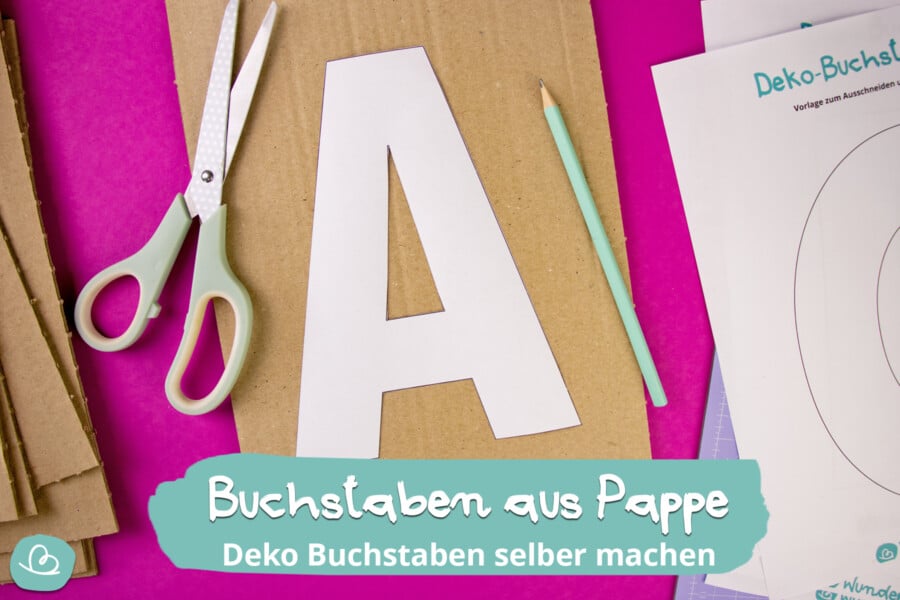 Buchstaben aus Pappe selber basteln.