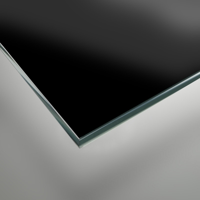 Schwarz lackiertes Glas - REF 9005, 6mm