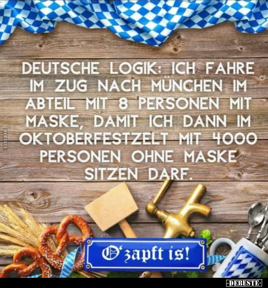 Deutsche Logik: Ich fahre im Zug nach München im Abteil mit.. - Lustige Bilder | DEBESTE.de