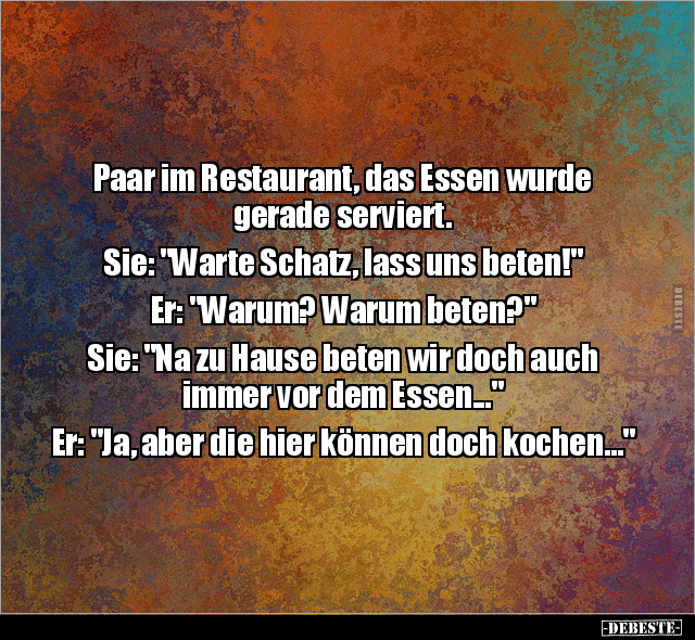 Paar im Restaurant, das Essen wurde gerade serviert... - Lustige Bilder | DEBESTE.de