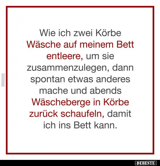 Wie ich zwei Körbe Wäsche.. - Lustige Bilder | DEBESTE.de