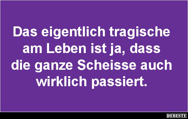 Das eigentlich tragische am Leben ist ja... - Lustige Bilder | DEBESTE.de