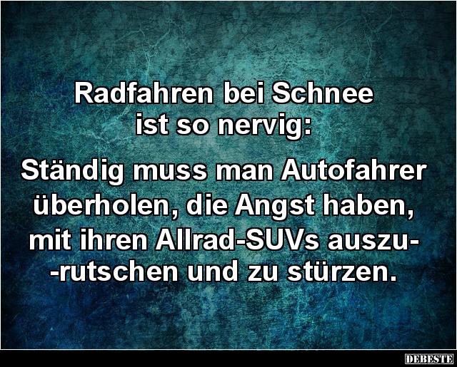 Radfahren bei Schnee ist so nervig.. - Lustige Bilder | DEBESTE.de