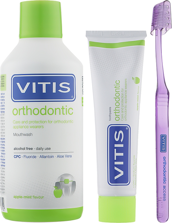 Zahnpflegeset - Dentaid Vitis Orthodontic (Zahnpasta 100ml + Zahnbürste + Mundspülung 500ml)