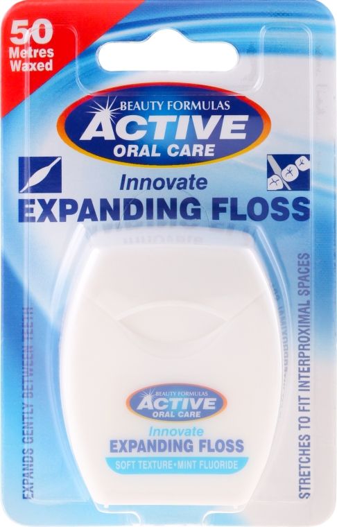 Zahnseide mit Minzgeschmack und Fluoride 50 m - Beauty Formulas Active Oral Care Expanding Floss Mint With Fluor 50m