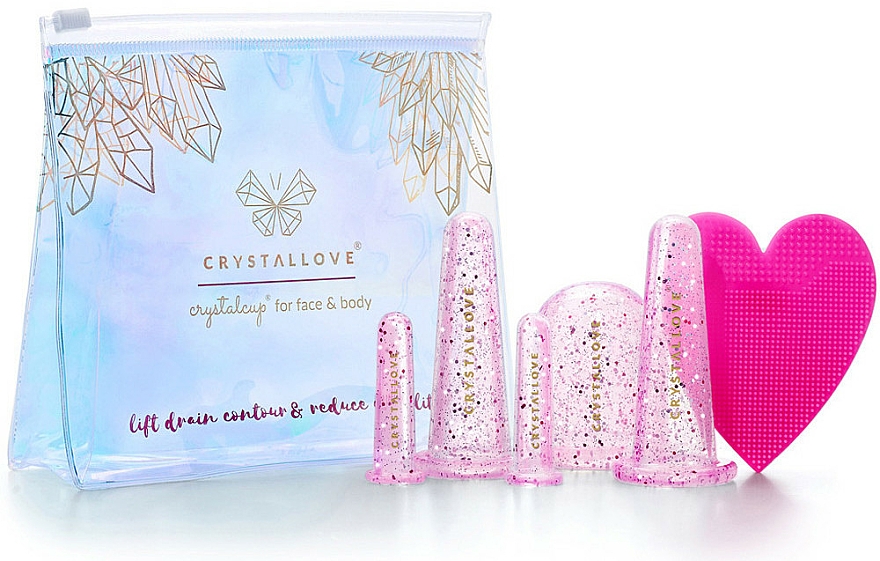 Silikon-Schröpfköpfe für Gesichts- und Körpermassage - Crystallove Crystalcup For Face & Body Rose Set