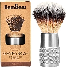 Rasierpinsel silber Bambaw Vegan Shaving Brush Silver