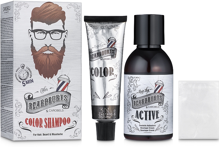 Shampoo für Haare, Bart und Schnurrbart ohne Ammoniak oder Parabene - Beardburys Color Shampoo