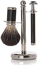 Set Golddachs Pure Bristle, Wenge Wood, Stainless Steel, Mach3 (sh/brush + razor + stand)