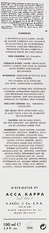 Zahnpasta mit Salbeiextrakt Acca Kappa Natural Fluoride-Free Toothpaste