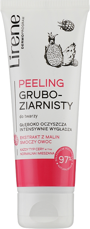 Peeling mit Himbeerextrakt und Pitaya für das Gesicht - Lirene Dermo Program Face Peeling