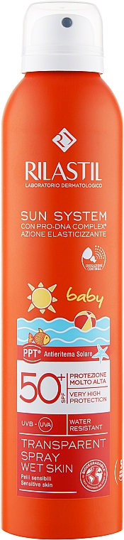 Transparentes Sonnenschutzspray für Kinder SPF 50 - Rilastil Sun System PPT SPF50+ Baby Spray