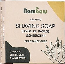 Rasierseife ohne Duft Bambaw Shaving Soap Organic White Clay & Aloe Vera