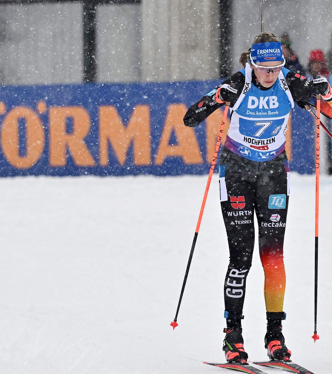 Franziska Preuss und Selina Grotian, aufgenommen am 15.12.2024 in Hochfilzen (Österreich)