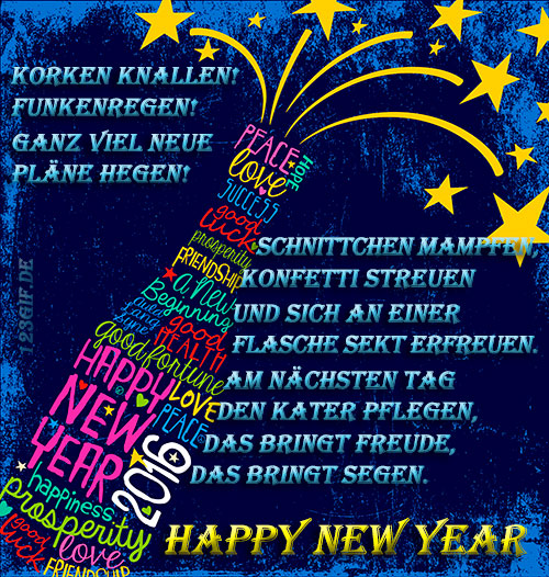 Korken knallen, Funkenregen, ganz viel neue Pläne hegen... Happy New Year