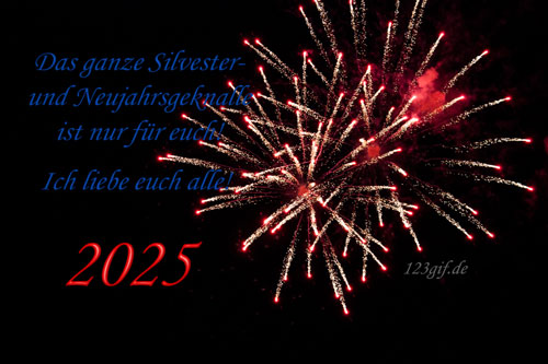 Das ganze Silvester- und Neujahrsgeknalle ist nur für euch!  Ich liebe euch alle! 2025