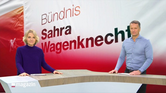 Marie-Luise Bram und Gerrit Derkowski moderieren das Schleswig-Holstein Magazin am 14.12.2024. © Screenshot 