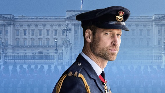 Collage: Prinz William in Uniform vor dem Buckingham Palace. © NDR/ IMAGO / i Images / picture alliance / empics | Leon Neal / picture alliance / empics | James Manning  