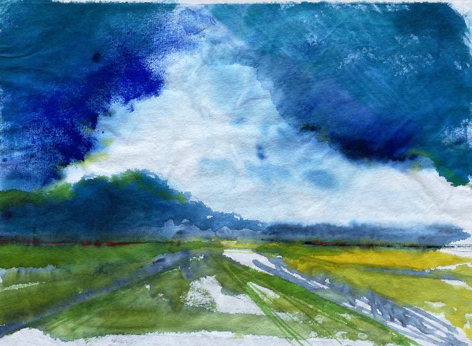 wolke landschaft aquarell malerei