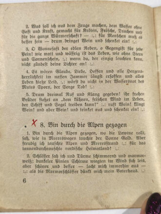 Studentenverbindung/Burschenschaft, Liederbuch, 32 Seiten, Frankfurt/Heidelberg/Tharandt/Dresden, mit Extra-Liedblatt von (Prof.) Dr. Georg Oertel, Universität Mainz, 14 x 11 cm