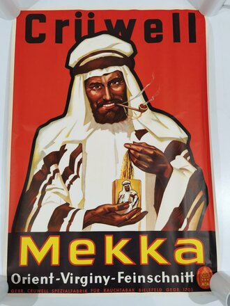 Tabak Plakat " Crüwell Mekka " 84 x 59cm,...