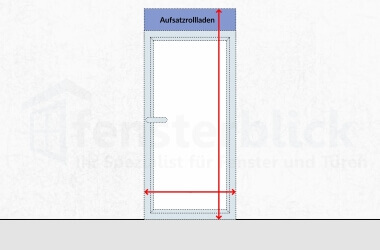 Aufmaß bei Balkontür mit Aufsatzrolladen