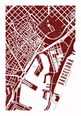 Poster Stadtplan Barcelona