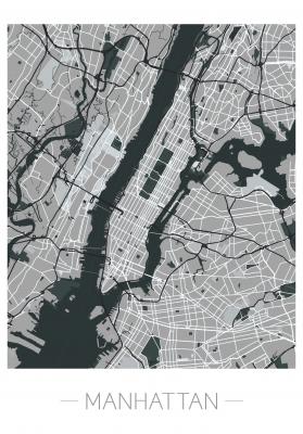 Poster Stadtplan Manhattan