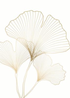 Poster Ginkgo goldene Blätter