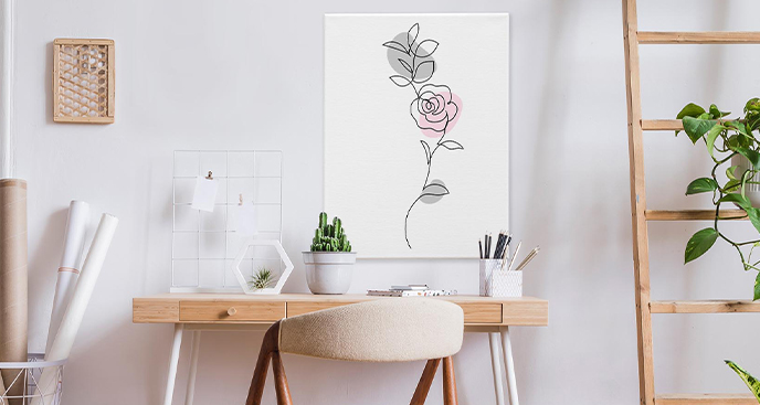 Bild Rose im Line-Art-Stil