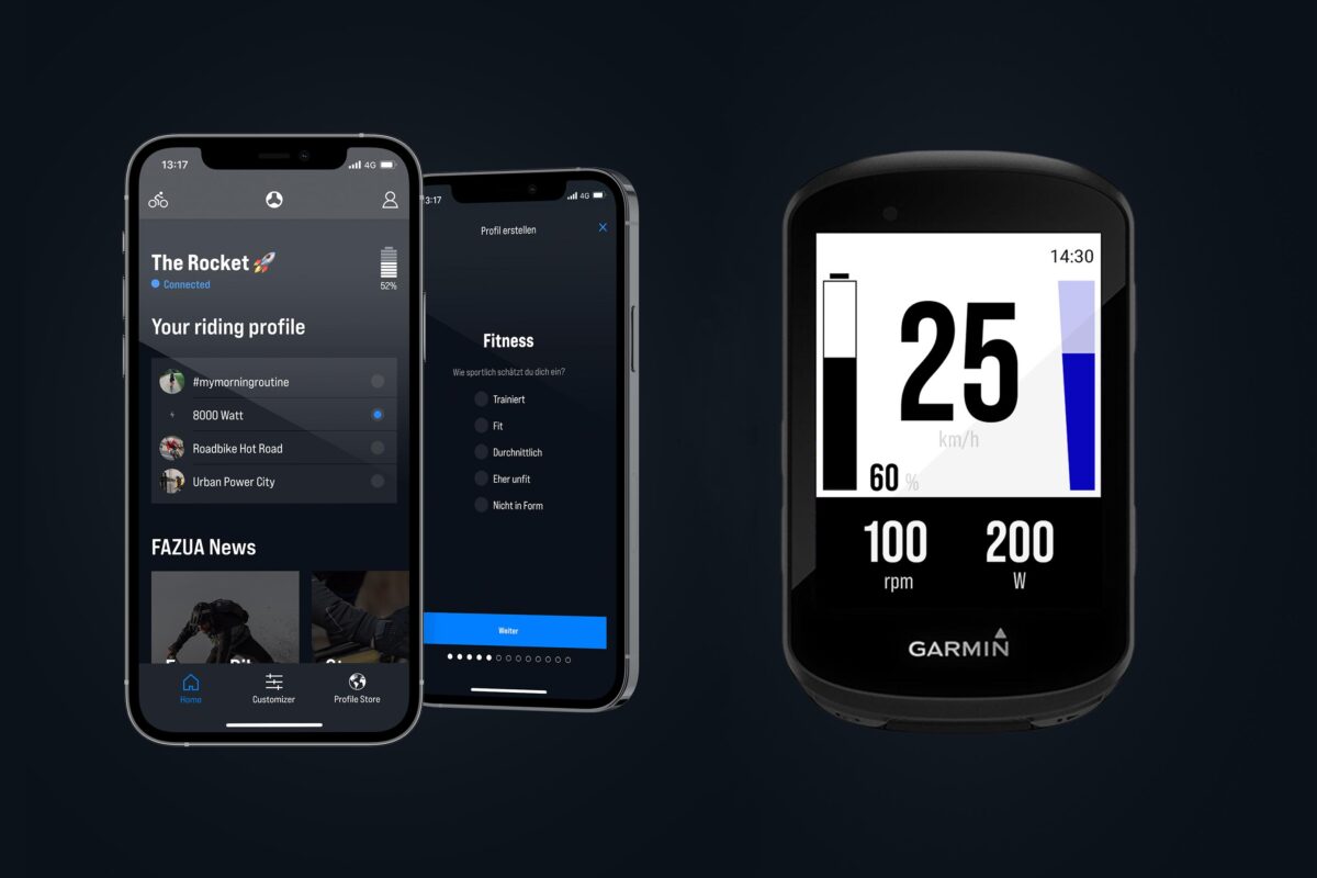 Fazua App und Dashboard für Garmin: Individuelle Profile und mehr Connectivity