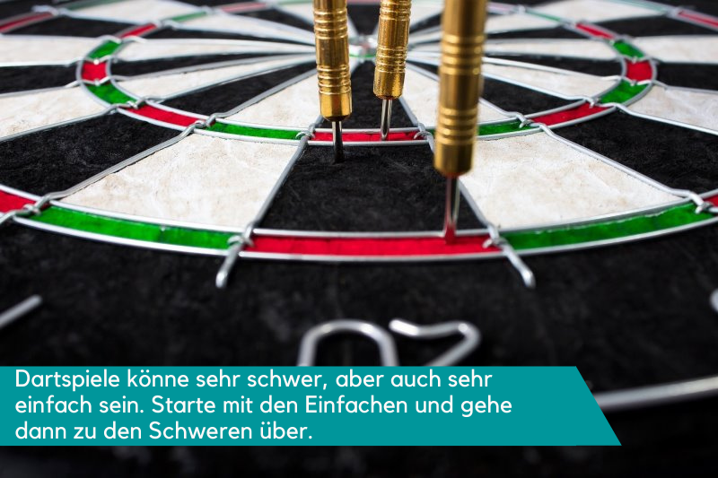 Dartscheibe mit 3 Pfeilen