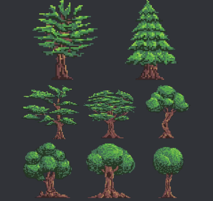 25-pack trees by CharmedWheat