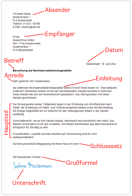 Bewerbungsschreiben Muster: Bewerbungsschreiben Überschrift