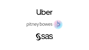 Logo Ubera, Pitneybowes i Sas.