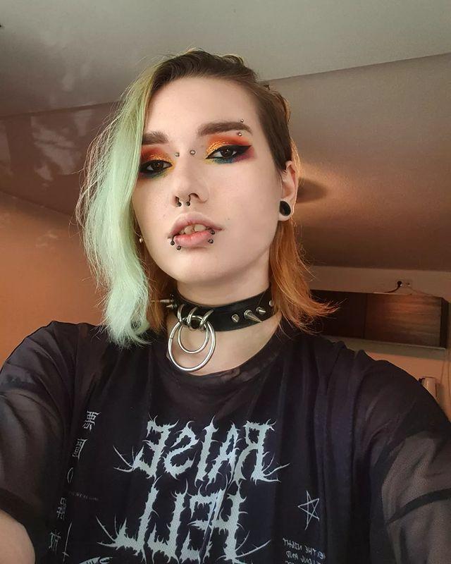 Rainbow Eyeshadow Emo Makeup