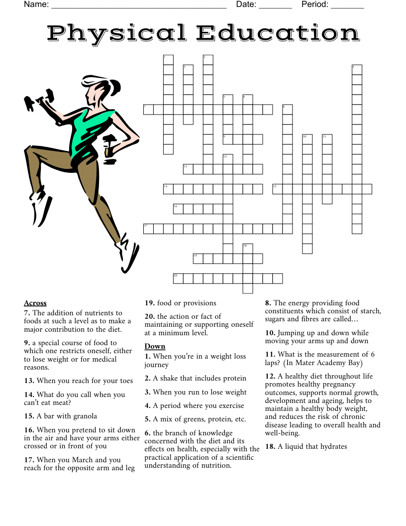 Physical Education  Crossword