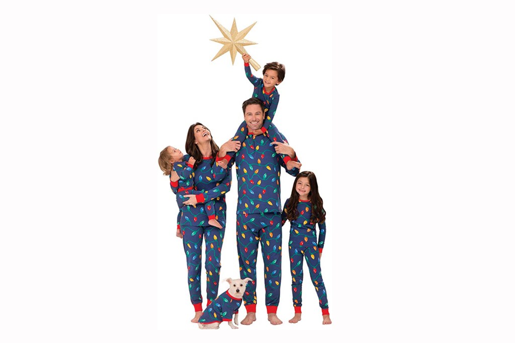 PajamaGram Matching Family Holiday Christmas Lights Pajamas