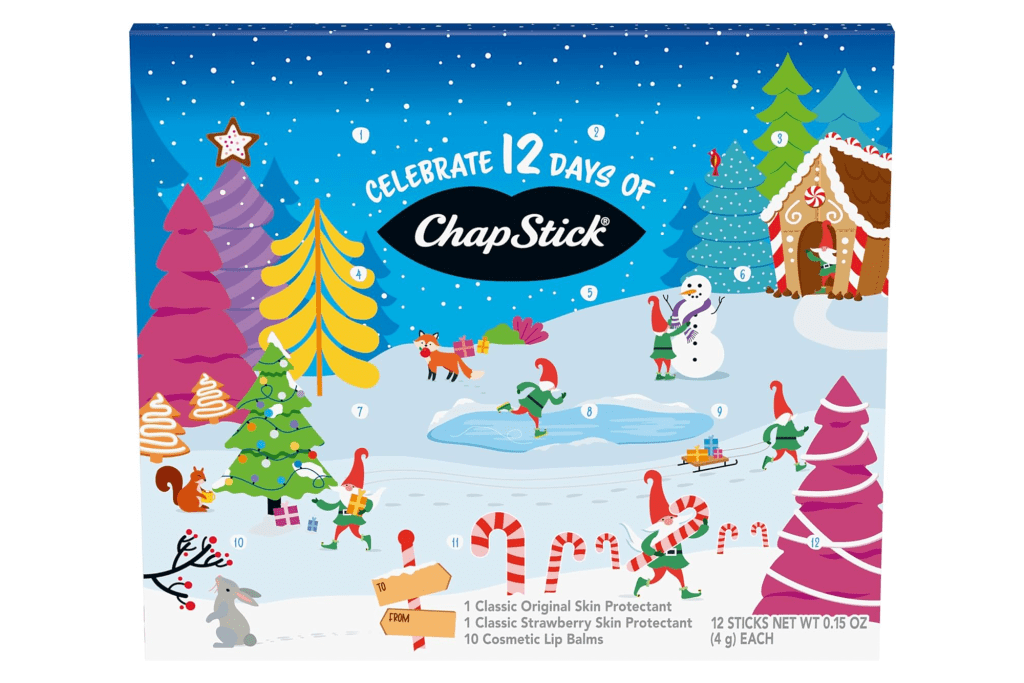 ChapStick 12 Days of Holiday Advent Calendar Lip Balm Set