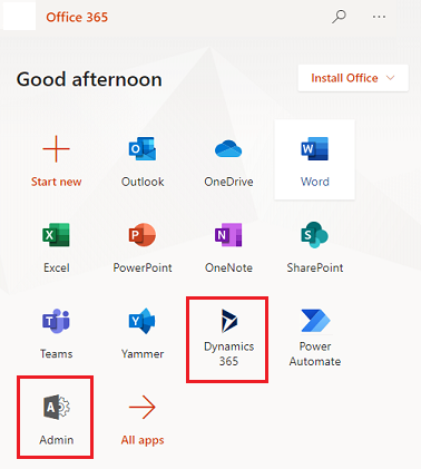 Access Dynamics 365 login and Office apps - Power Platform | Microsoft Learn