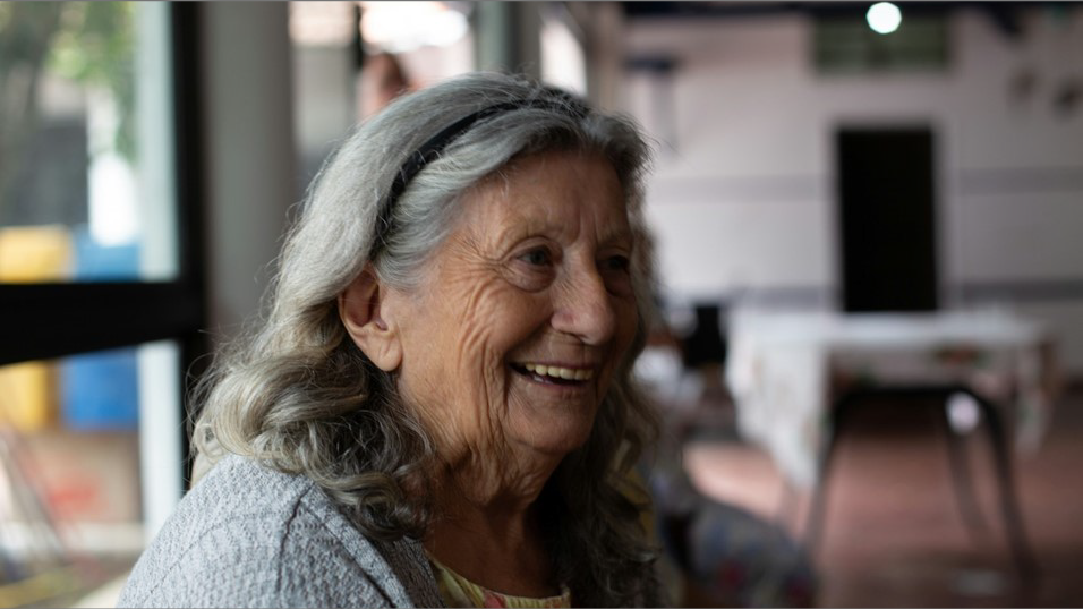 Elderly woman smiling