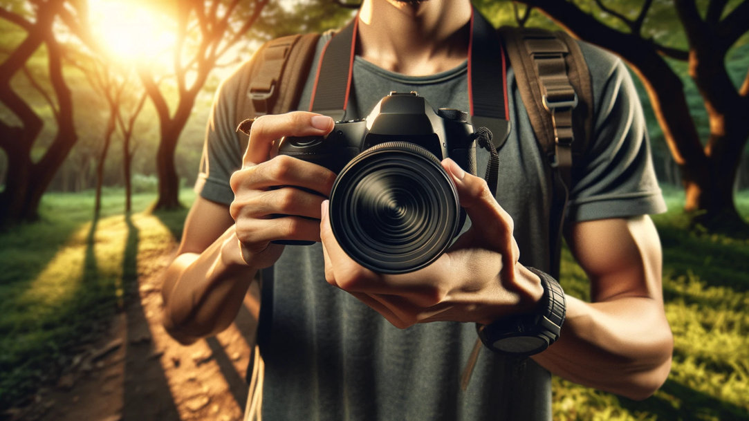 Man holding a camera