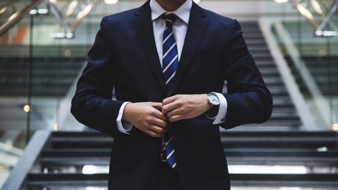 Man wearing a suit in an office